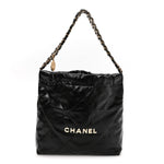 Calfskin Quilted Small Chanel 22 Black