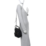Saffiano Tessuto Nylon Mini Bucket Crossbody Bag Black