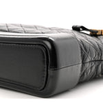 Aged Calfskin Quilted Large Gabrielle Hobo Black