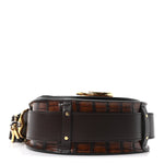 Calfskin Crocodile Embossed Small Tess Bag Dark Ebony