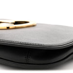 Roxy Calfskin Blondie Chain Shoulder Flap Bag Black