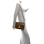 Box Calfskin Medium Classic Box Flap Bag Camel