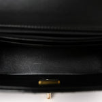Lambskin Quilted Mini Top Handle Rectangular Flap Black
