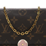 Monogram Flore Chain Wallet Rose Ballerine
