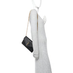Grain De Poudre Matelasse Chevron Monogram Chain Wallet Black