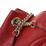 Pebbled Calfskin Medium Soho Chain Shoulder Bag Tabasco Red