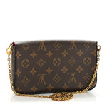 Monogram Pochette Felicie Chain Wallet Fuchsia