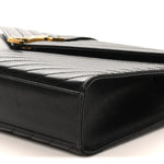 Grain De Poudre Matelasse Chevron Large Monogram Satchel Black