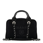 Mixed Fibers Small Deauville Bowling Bag Navy Blue
