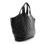 Lambskin Quilted Maxi Icare Shopping Tote Black