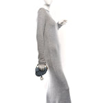 Grained Calfskin Mini Saddle Bag Sky Blue