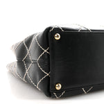 Calfskin Wild Stitch Large Tote Black