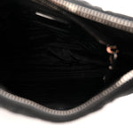 Re-Nylon Triangle Padded Patchwork Shoulder Bag Black