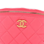 Caviar Quilted Sweetheart Belt Bag Fuchsia