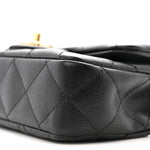 Caviar Quilted Mini Sweetheart Rectangular Flap Black