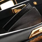 Shearling Nappa Macro FF 1974 Mini Peekaboo Iconic Satchel Tobacco Black