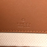 GG Supreme Monogram Textured Calfskin Emblem Mini Crossbody Beige Dark Brown