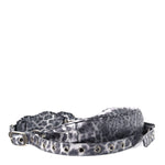 Metallic Agneau Arena Leopard Le Cagole Shoulder Bag XS Dark Grey
