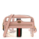 Vinyl Web Mini Ophidia Transparent Shoulder Bag Perfect Pink