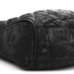 Crinkled Coated Canvas Le Marais Hobo Black
