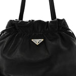 Nappa Drawstring Tote Black