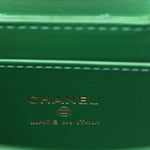 Shiny Aged Calfskin Quilted Mini Nano Kelly Shopper Green