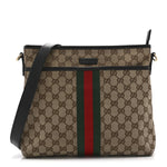 GG Monogram Web Flat Messenger Bag Black