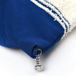 Mixed Fibers Lambskin Venise Biarritz Maxi Tote Blue White