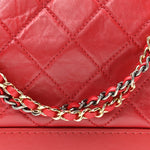 Aged Calfskin Quilted New Medium Gabrielle Hobo Red