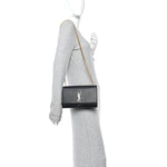 Grain De Poudre Medium Classic Monogram Kate Satchel Black