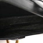 Grained Calfskin Mini Saddle Bag Black