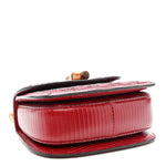 Moire Fabric Calfskin Rhinestone Monogram Monochrome Lizard Embossed Mini Bamboo 1947 Top Handle Chain Bag Red