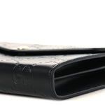 Calfskin GG Debossed Chain Wallet Black