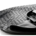 Nappa Intrecciato Flat Shoulder Bag Black