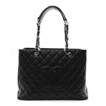 Caviar Quilted Grand Shopping Tote GST Black