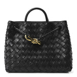 Nappa Intrecciato Small Andiamo Shoulder Bag Black