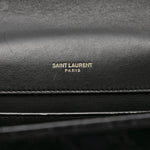 Velvet Tri-Quilt Monogram Medium College Bag Black