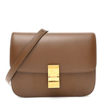Box Calfskin Medium Classic Box Flap Bag Camel