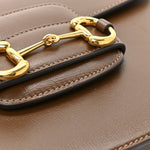 Azalea Calfskin Horsebit 1955 Shoulder Bag Brown Sugar