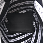 Knit Jacquard Diagonal Logo Roxy Tote White Black
