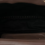 Calf Hair Feather Medium Rockstud Tote Brown