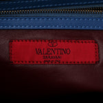 Calfskin Colorblock Mime Single Handle Bag Ruby Marine