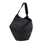 Pebbled Sport Calfskin Medium Lotus Tote Black
