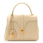 Satinated Calfskin Small 16 Top Handle Bag Beige