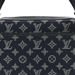Calfskin Monogram Shadow Trio Messenger Navy White