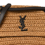 Raffia Calfskin Monogram Medium Niki Chain Satchel Natural