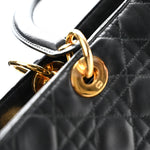 Lambskin Cannage Large Lady Dior Black