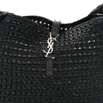 Raffia Monogram Le 5 A 7 Medium Tote Black