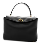 Natural Smooth Calfskin Mini Rodeo Top Handle Handbag Black