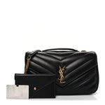 Lambskin Chevron Quilted Medium Loulou Black